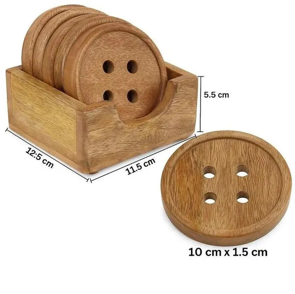 Wood_Modern_Button_Design_Coaster_Set