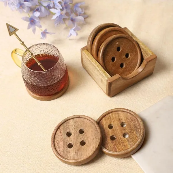 Wood_Modern_Button_Design_Coaster_Set