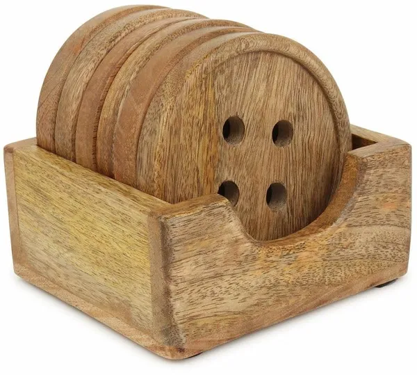 Wood_Modern_Button_Design_Coaster_Set