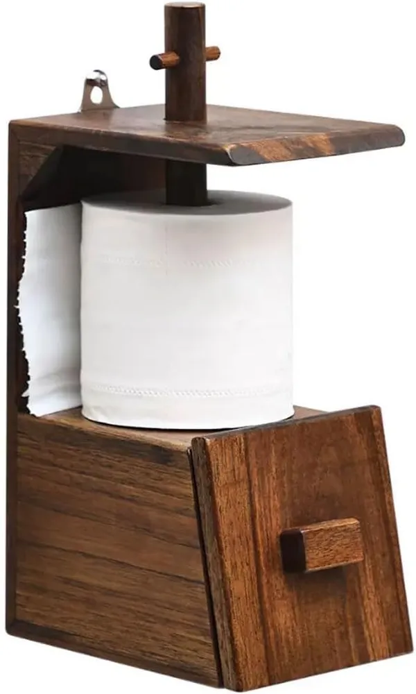 Wood_Modern_Brown_Wall_Mounted_Napkin_Holder_With_Drawer