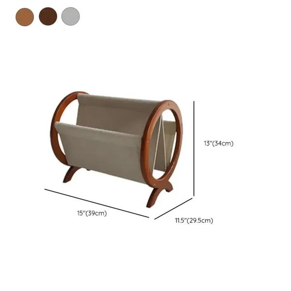 Wood_Fabric_Brown_Round_Book_Stand_With_Storage_Rack