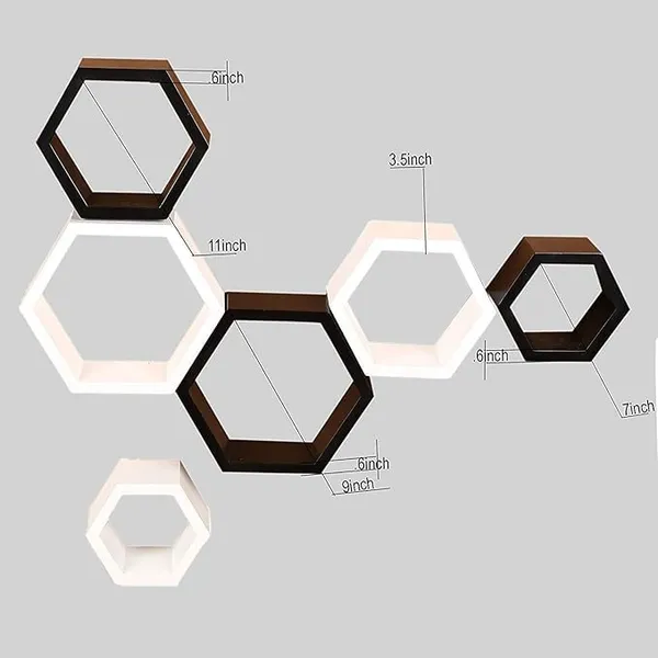Mdf_Modern_Hexagonal_Honeycomb_Wall_Shelf_Set_Of_6