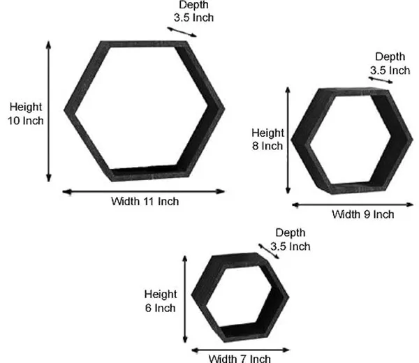 Mdf_Modern_White_Red_Hexagon_Wall_Shelves_Set_Of_6