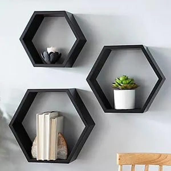 Mdf_Modern_Hexagon_Floating_Wall_Shelf_Set_Of_5
