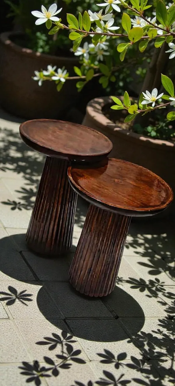 Mango_Wood_Modern_Brown_Round_Bedside_Table