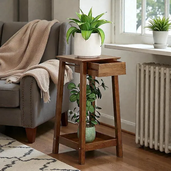 Wood_Brown_Modern_Storage_Stool_With_Drawer_And_Shelf