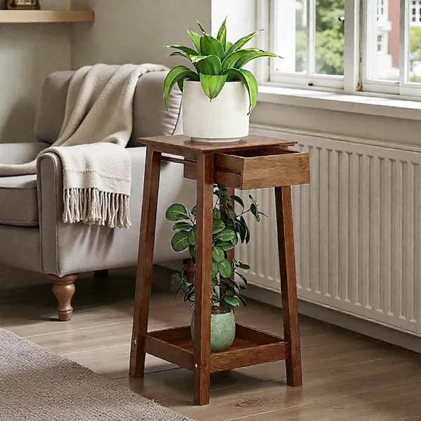 Wood_Brown_Modern_Storage_Stool_With_Drawer_And_Shelf