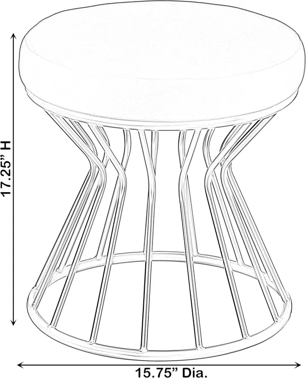 Velvet_Modern_Round_Gray_Ottoman_With_Metal_Base
