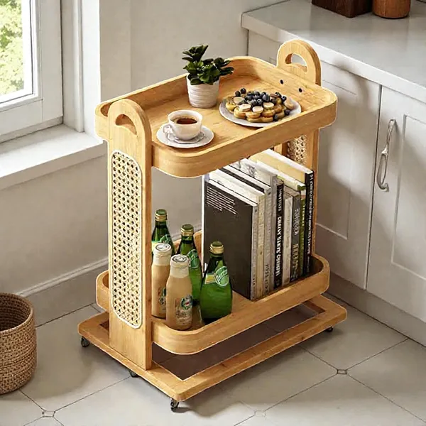 Wood_And_Cane_Rustic_Brown_Multi-Level_Bar_Serving_Cart