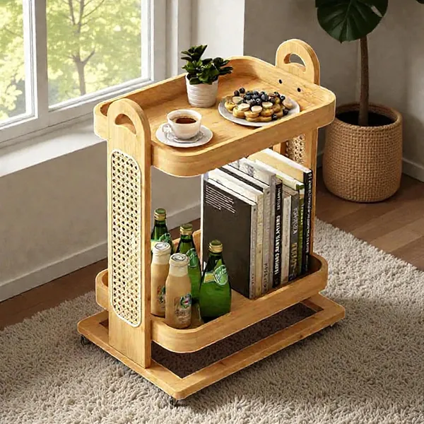 Wood_And_Cane_Rustic_Brown_Multi-Level_Bar_Serving_Cart