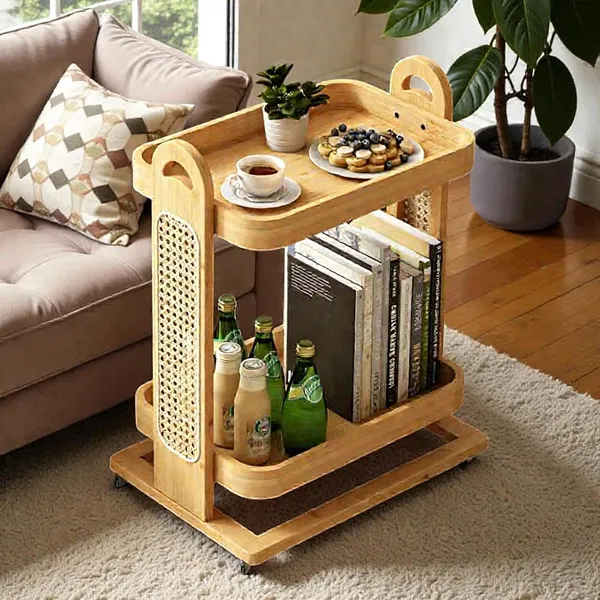 Wood_And_Cane_Rustic_Brown_Multi-Level_Bar_Serving_Cart