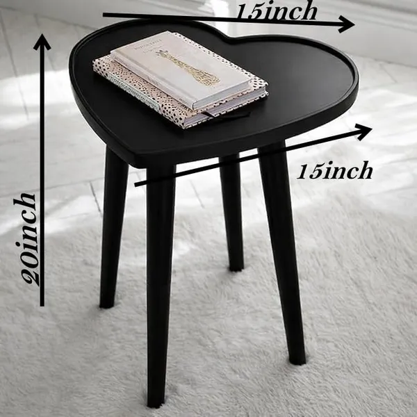 Wood_Modern_Black_Heart_Shape_Side_Table