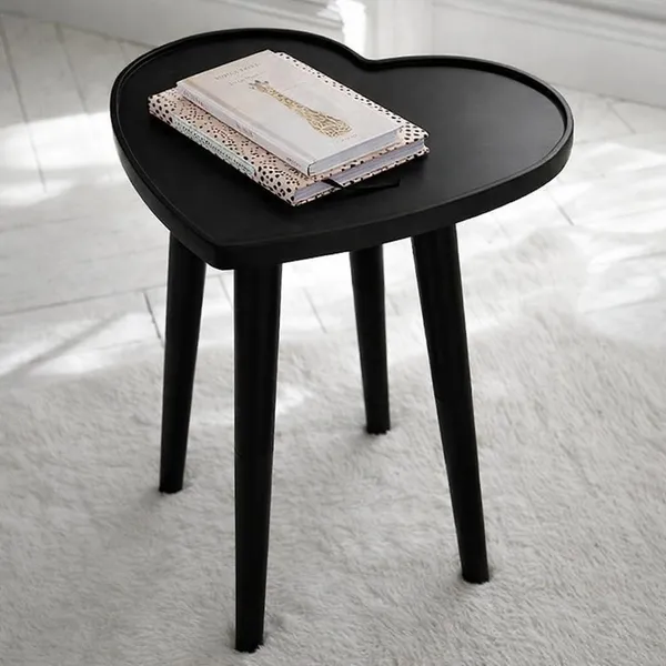 Wood_Modern_Black_Heart_Shape_Side_Table
