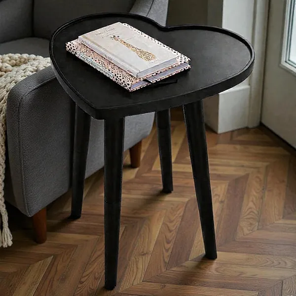 Wood_Modern_Black_Heart_Shape_Side_Table