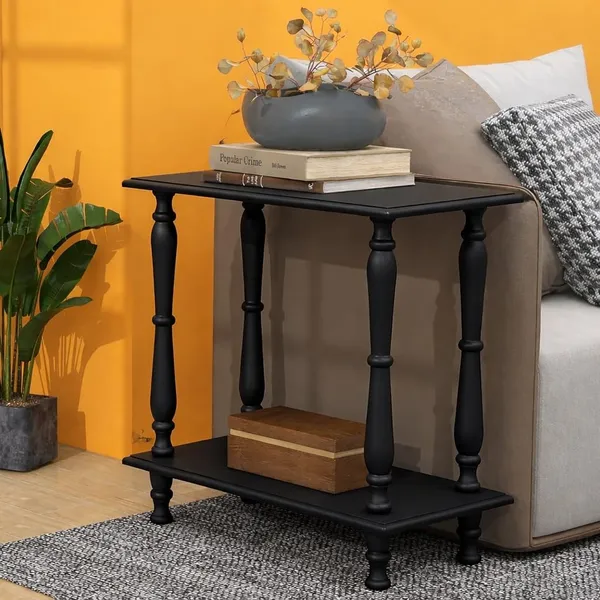 Wood_And_Mdf_Black_Foldable_Coffee_Table_With_Storage_Shelves