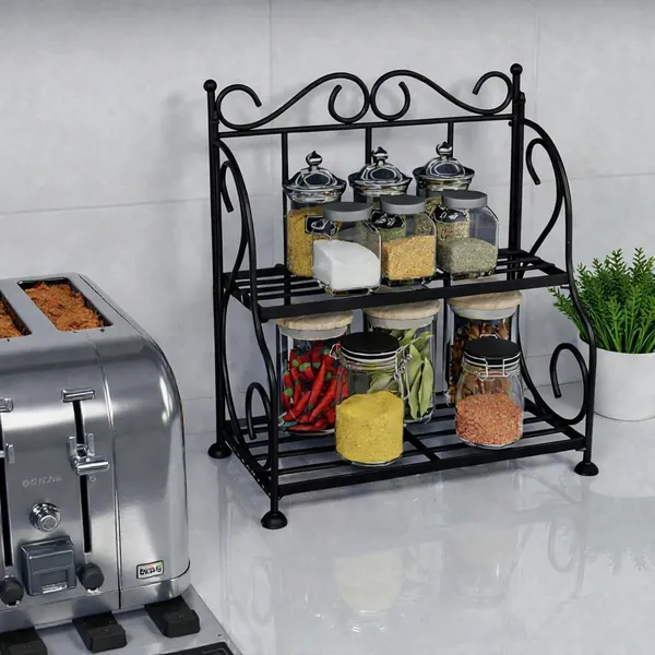 Iron_Modern_Black_Two_Tier_Spice_Rack
