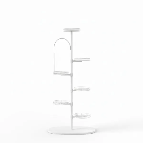 Iron_Modern_White_Multi-Tier_Plant_Stand