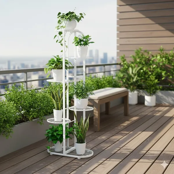 Iron_Modern_White_Multi-Tier_Plant_Stand