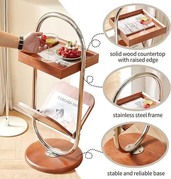 Metal_And_Wood_Brown_Side_Table_With_Magazine_Rack