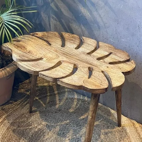 Mango_Wood_Natural_Leaf_Shape_Coffee_Table
