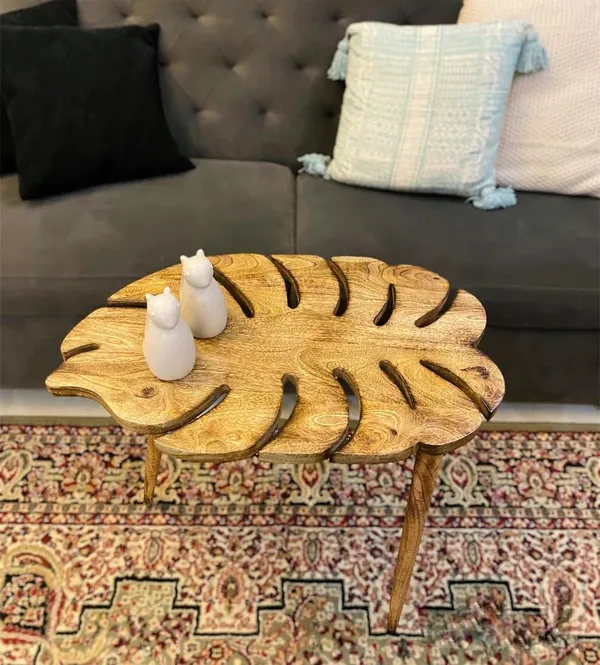 Mango_Wood_Natural_Leaf_Shape_Coffee_Table