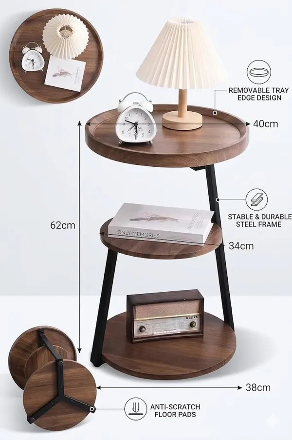 Mango_Wood_Iron_Modern_Round_Bedside_Table