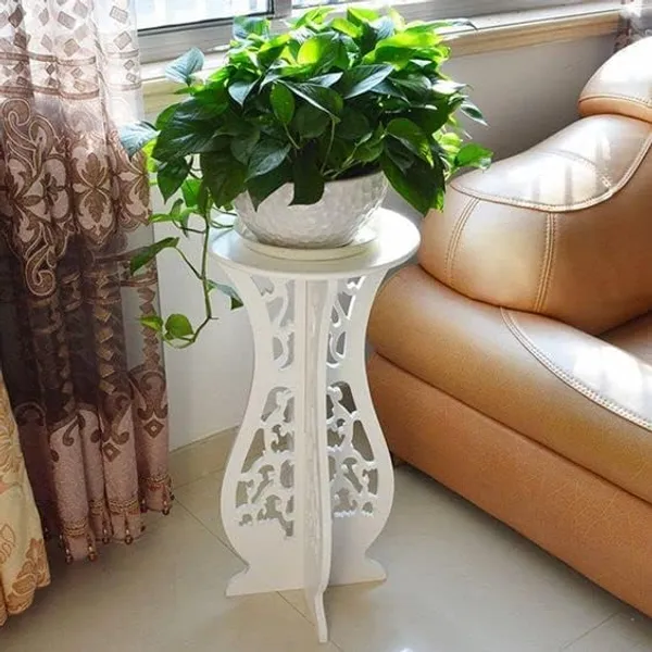 Mdf_White_Decorative_Flower_Pot_Plant_Stand