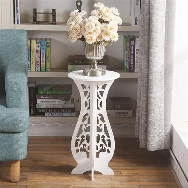 Mdf_White_Decorative_Flower_Pot_Plant_Stand