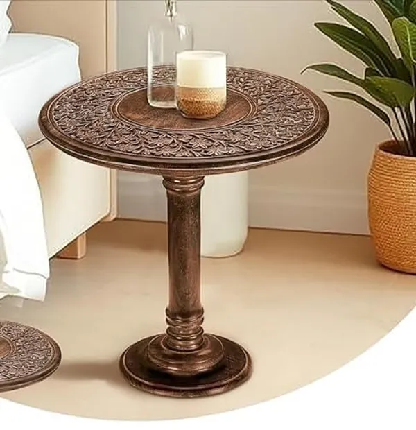 Mango_Wood_Modern_Brown_Round_Coffee_Table