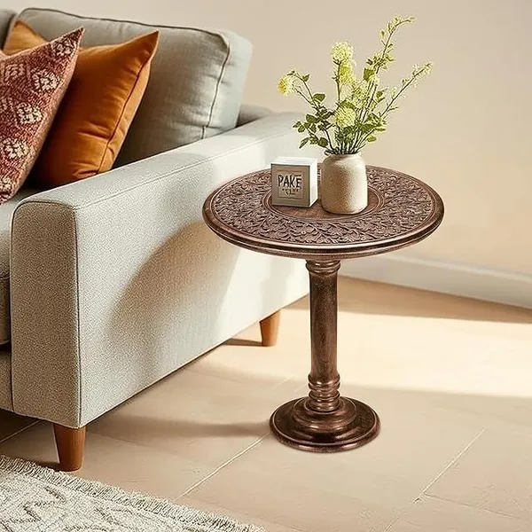 Mango_Wood_Modern_Brown_Round_Coffee_Table
