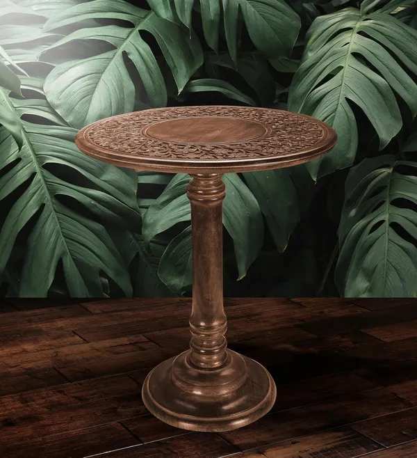 Mango_Wood_Modern_Brown_Round_Coffee_Table