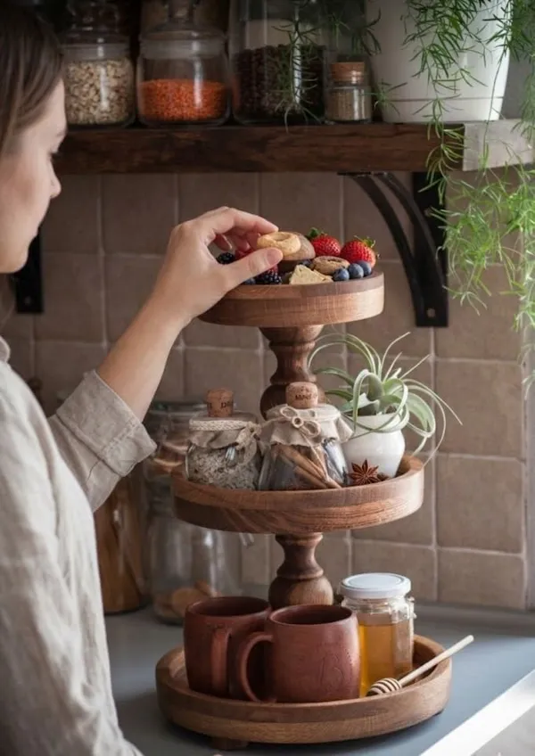 Mango_Wood_Rustic_Three_Tier_Foldable_Cake_Stand