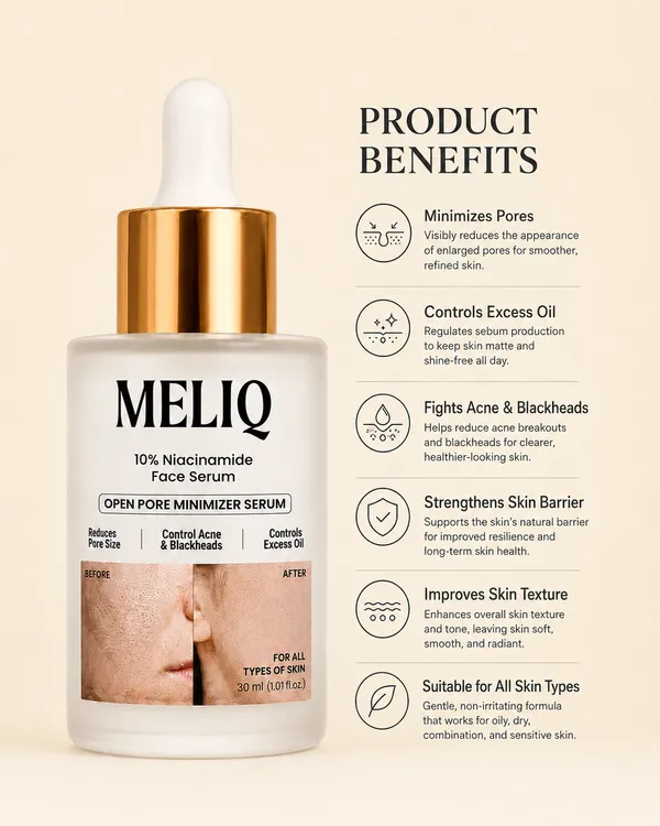 Meliq_10%_Niacinamide_Serum_with_Zinc_–_Reduces_Acne_Marks,_Controls_Oil_&_Minimizes_Pores_|_Vitamin_B3_for_Blemish-Free,_Clear_Skin_|_For_Oily_&_Acne-Prone_Skin_|_Acne_&_Oil_Control_|_Women_&_Men_|_Pack_of_1,_30ml