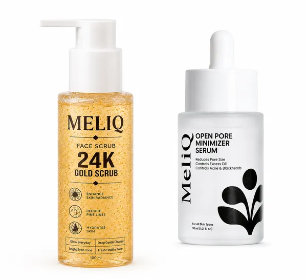 Meliq_10%_Niacinamide_Serum_with_Zinc_–_Reduces_Acne_Marks,_Controls_Oil_&_Minimizes_Pores_With_Gold_Scrub_Facewash_|_Vitamin_B3_for_Blemish-Free,_Clear_Skin