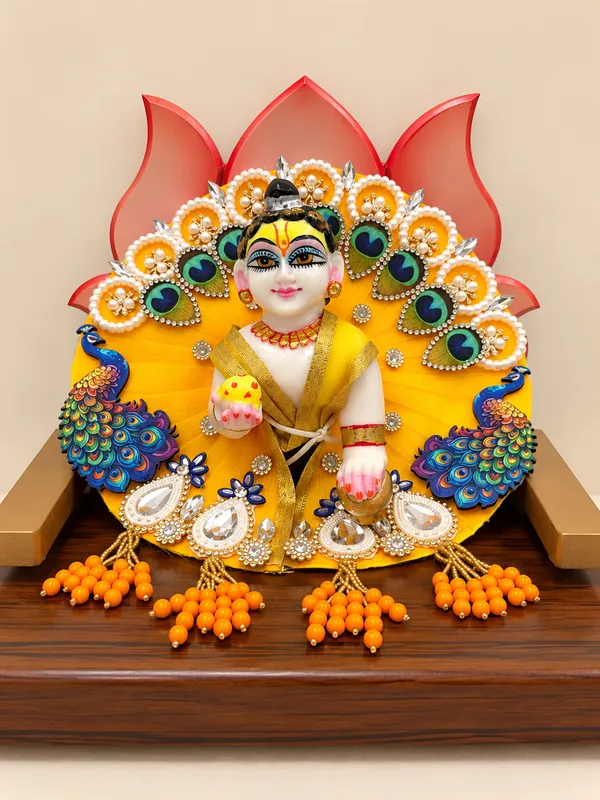 Multi_colour_morr_design_poshak_for_laddu_gopal_ji
