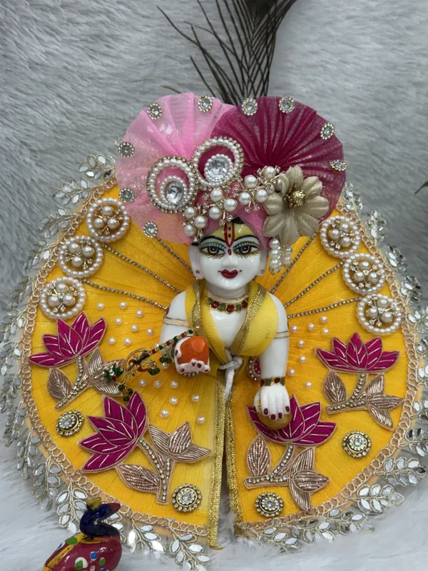 Yellow_with_lotus_flower_Premium_Poshak
