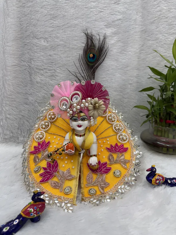 Yellow_with_lotus_flower_Premium_Poshak