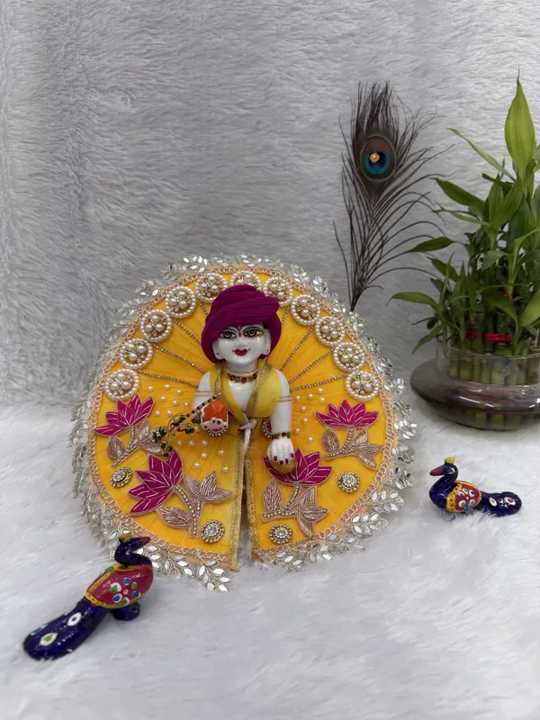 Yellow_with_lotus_flower_Premium_Poshak