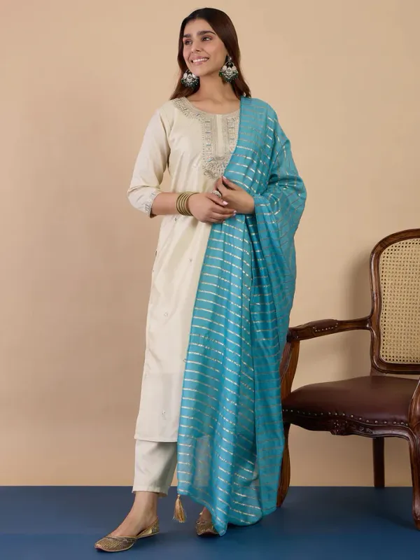 Off_White_Zora_Silk_Straight_Kurta_Pant_Set_With_Chanderi_Striped_Dupatta_For_Women