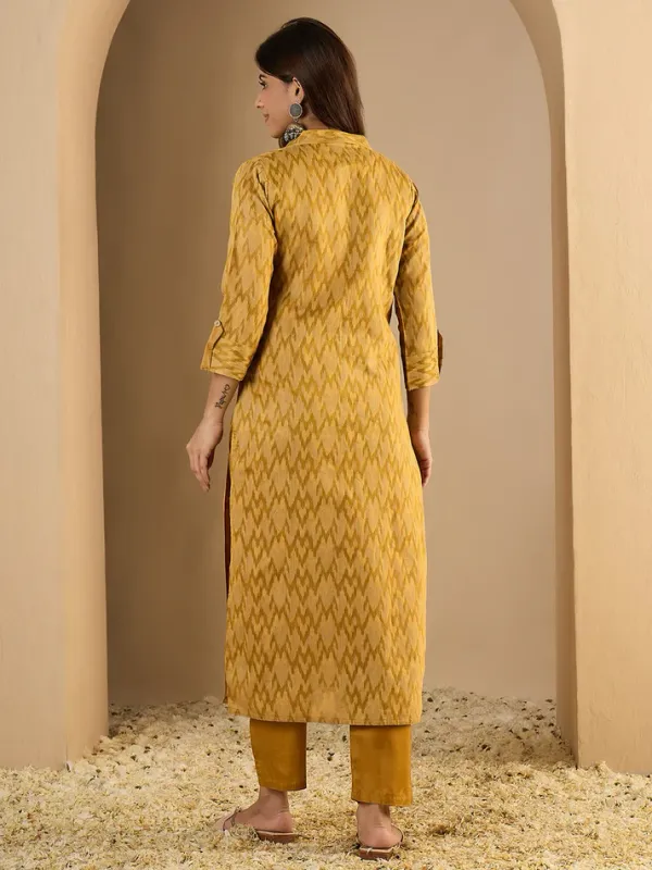Mustard_Silk_Kurta_Pant_Set_For_Women