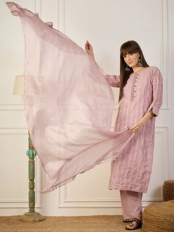 Light_Pink_Cotton_Printed_Kurta_Pant_Set_With_Kota_Doriya_Dupatta_For_Women