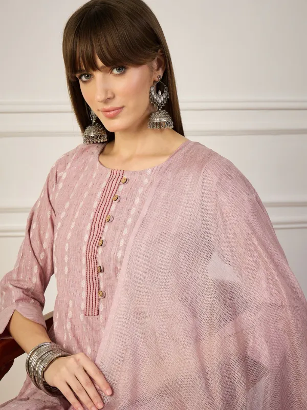 Light_Pink_Cotton_Printed_Kurta_Pant_Set_With_Kota_Doriya_Dupatta_For_Women