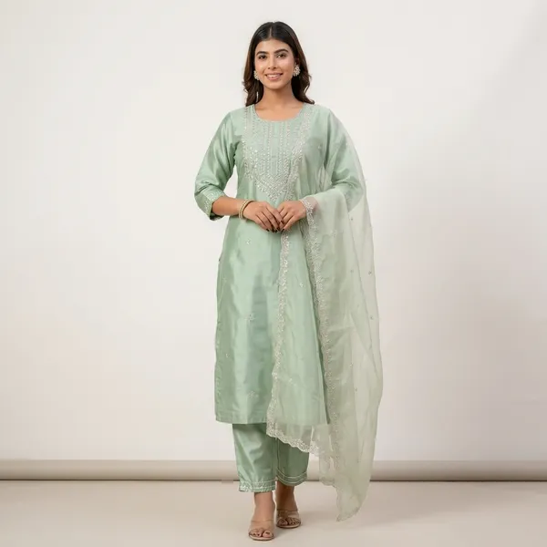 Green_Silk_Embroidered_Kurta_Pant_Set_With_Silk_Dupatta_For_Women