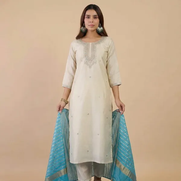 Off_White_Zora_Silk_Straight_Kurta_Pant_Set_With_Chanderi_Striped_Dupatta_For_Women