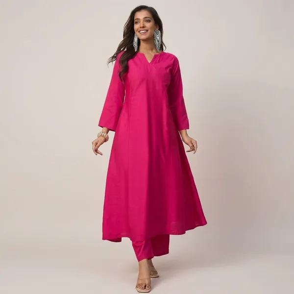 Pink_Cotton_Straight_Kurta_Pant_Set_For_Women