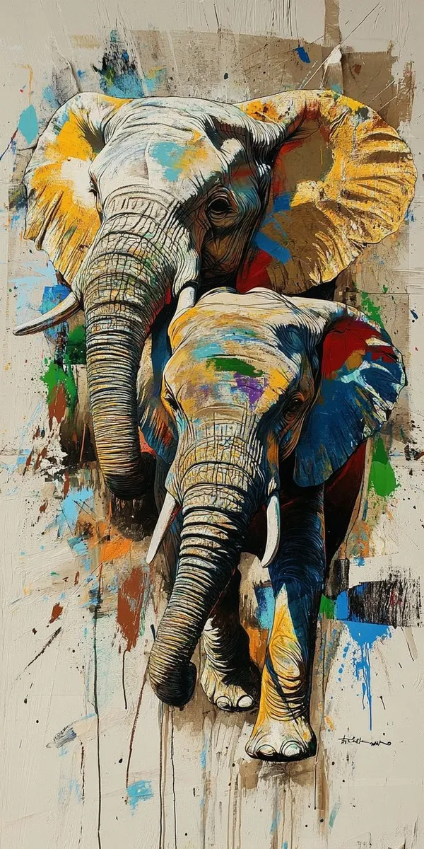 Abstract_Elephant_Pair_Wall_Art