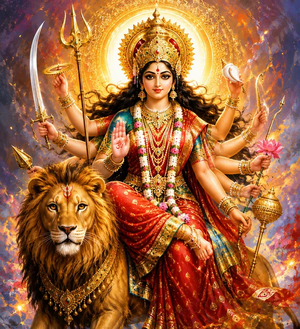 Durga_Devi_Lion_Religious_Wall_Art