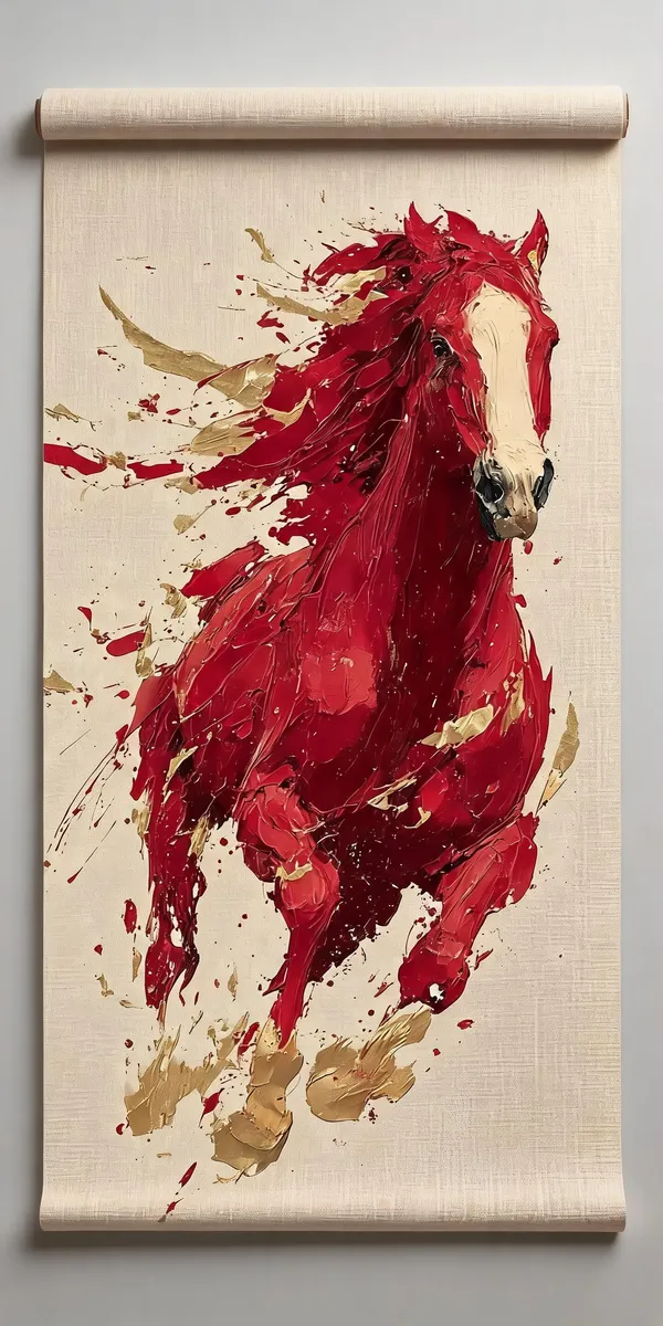 Red_Abstract_Horse_Wall_Art