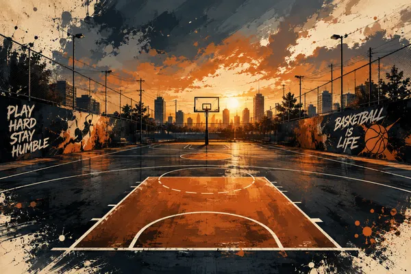Basketball_Court_Sunset_Wall_Art