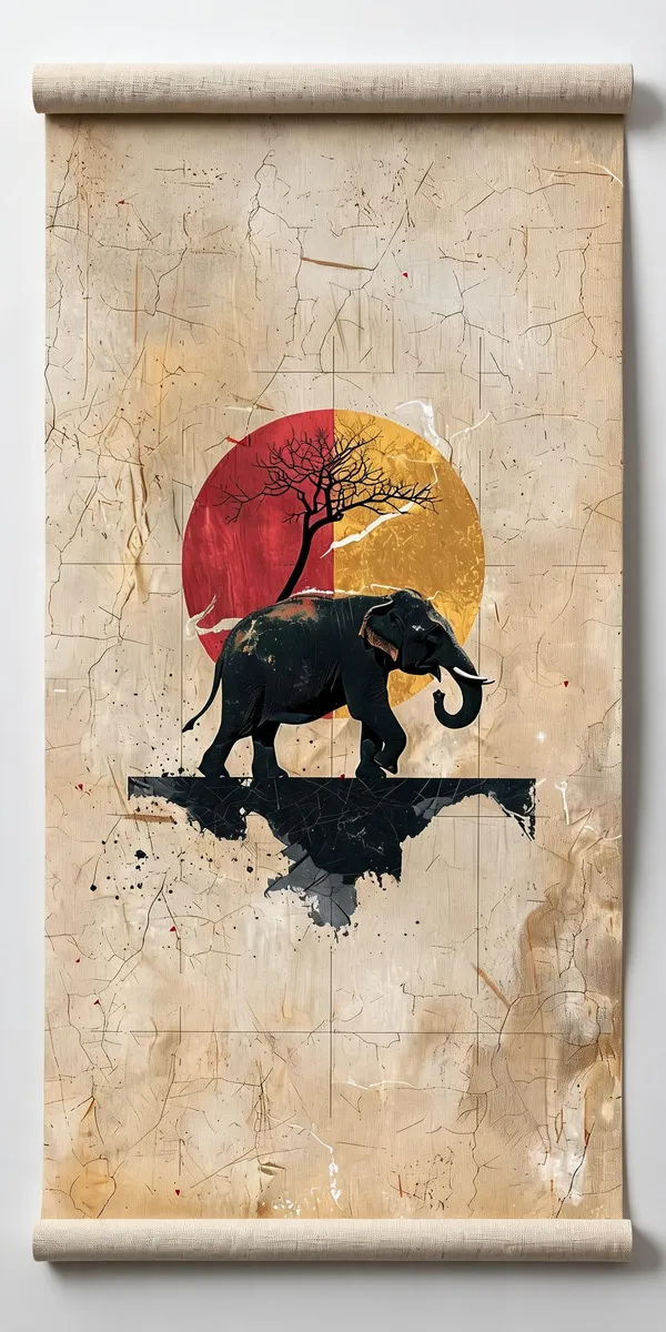 Beige_Elephant_Tree_Wall_Art